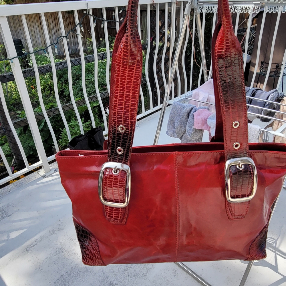 Y2K Red Leather Shoulder Bag